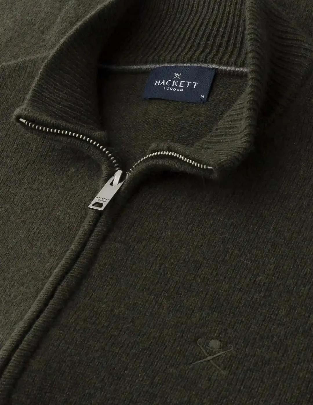 Hackett Cárdigan de lana cremallera completa Verde