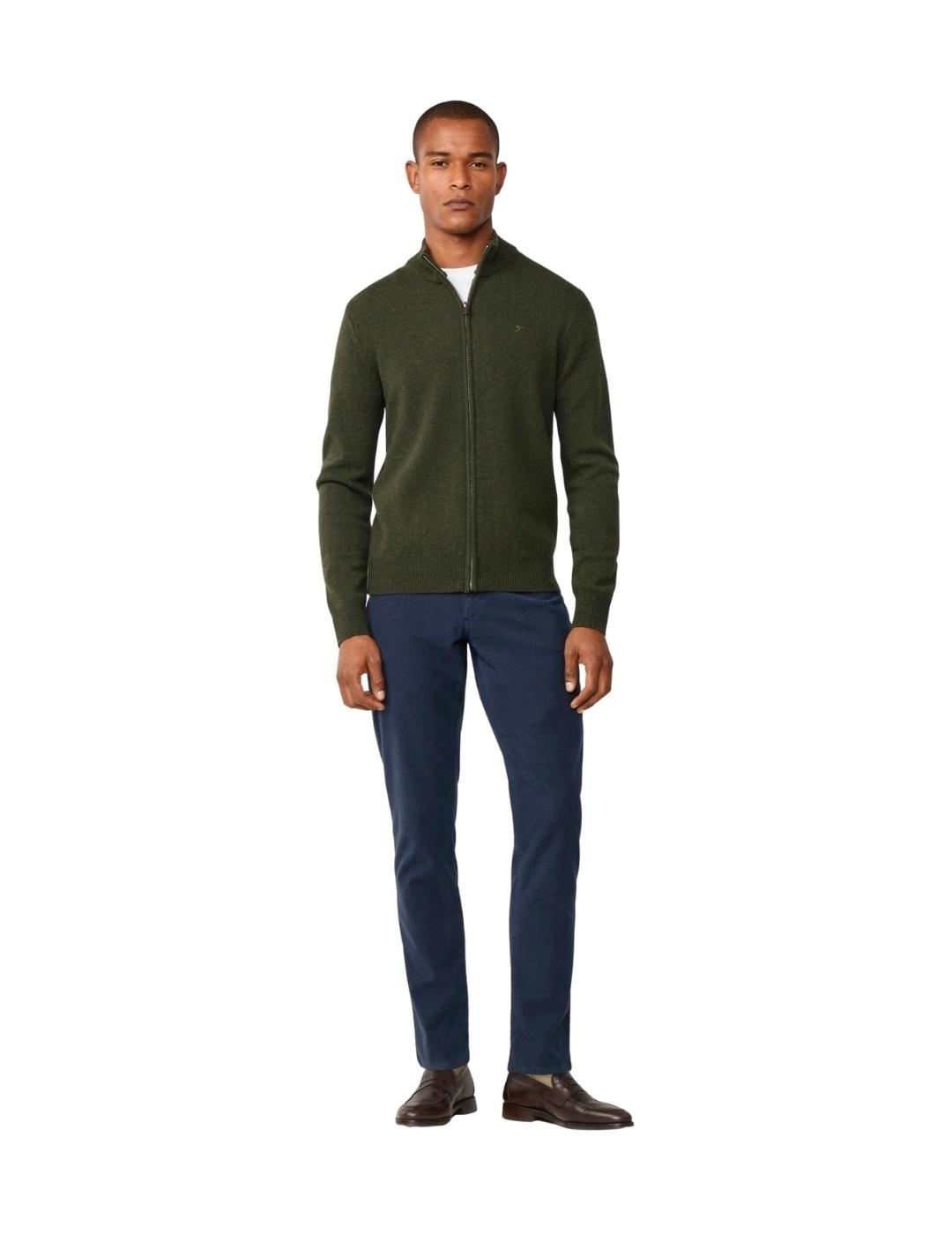 Hackett Cárdigan de lana cremallera completa Verde