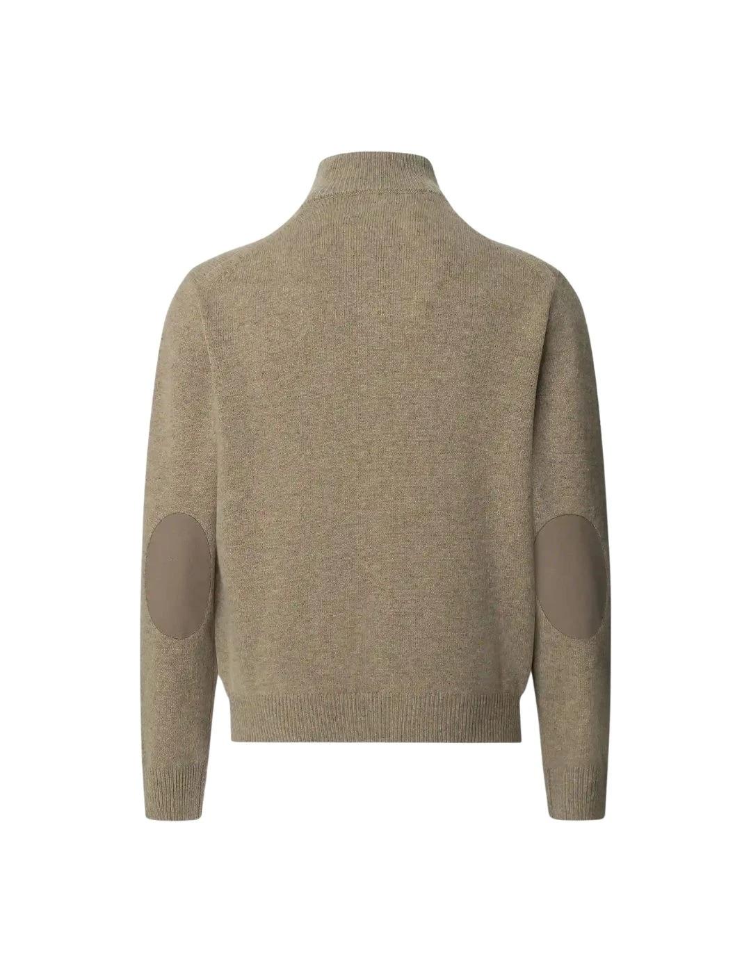 Hackett Cárdigan de lana cremallera completa Beige