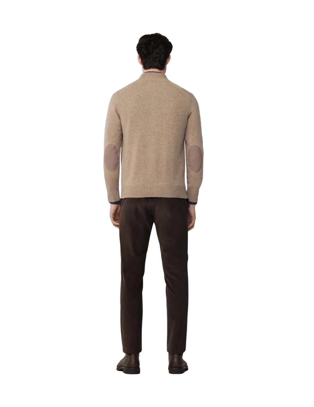 Hackett Cárdigan de lana cremallera completa Beige