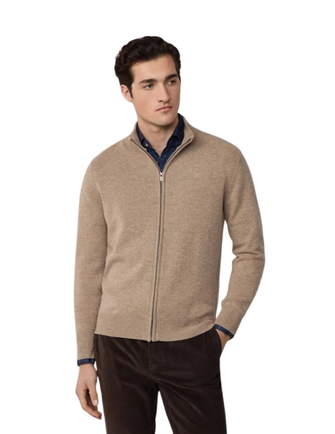 Hackett Cárdigan de lana cremallera completa Azul