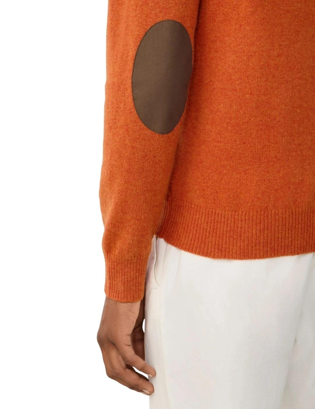 Hackett Jersey de lana media cremallera Naranja