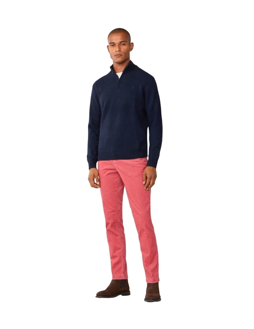 Hackett Jersey de lana media cremallera Azul