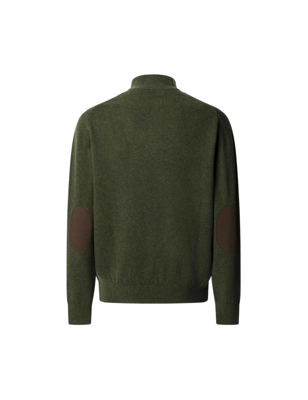 Hackett Jersey de lana media cremallera Verde
