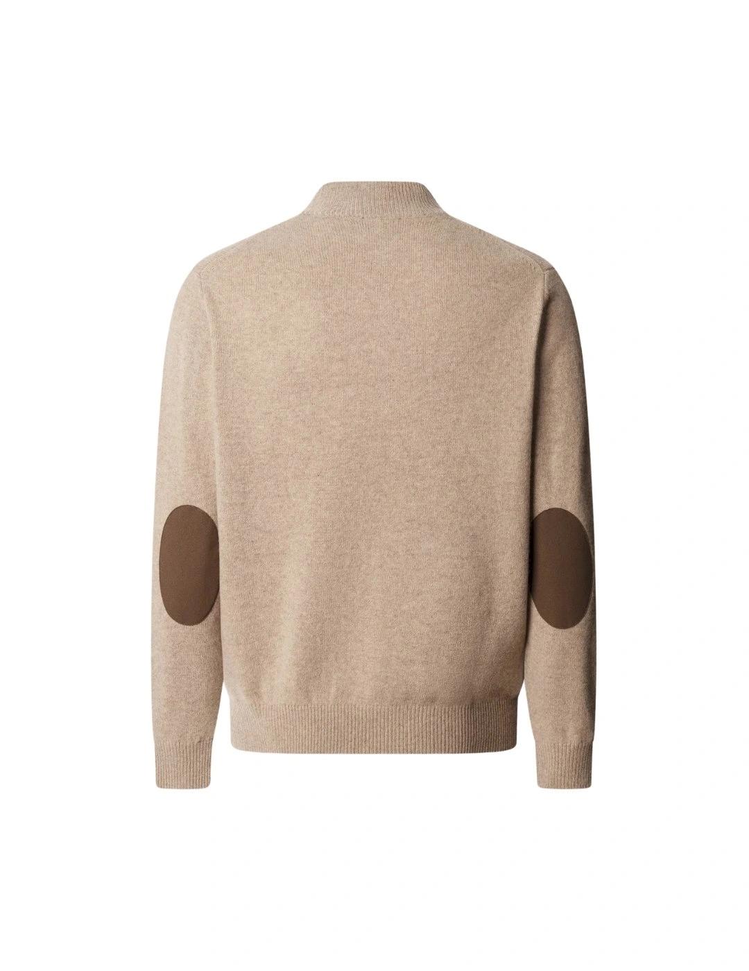 Hackett Jersey de lana media cremallera Beige