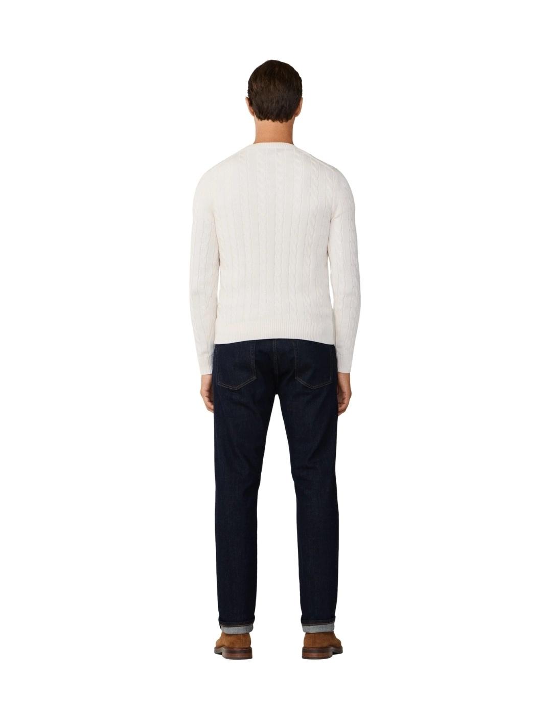 Hackett Jersey trenzado de algodón Blanco