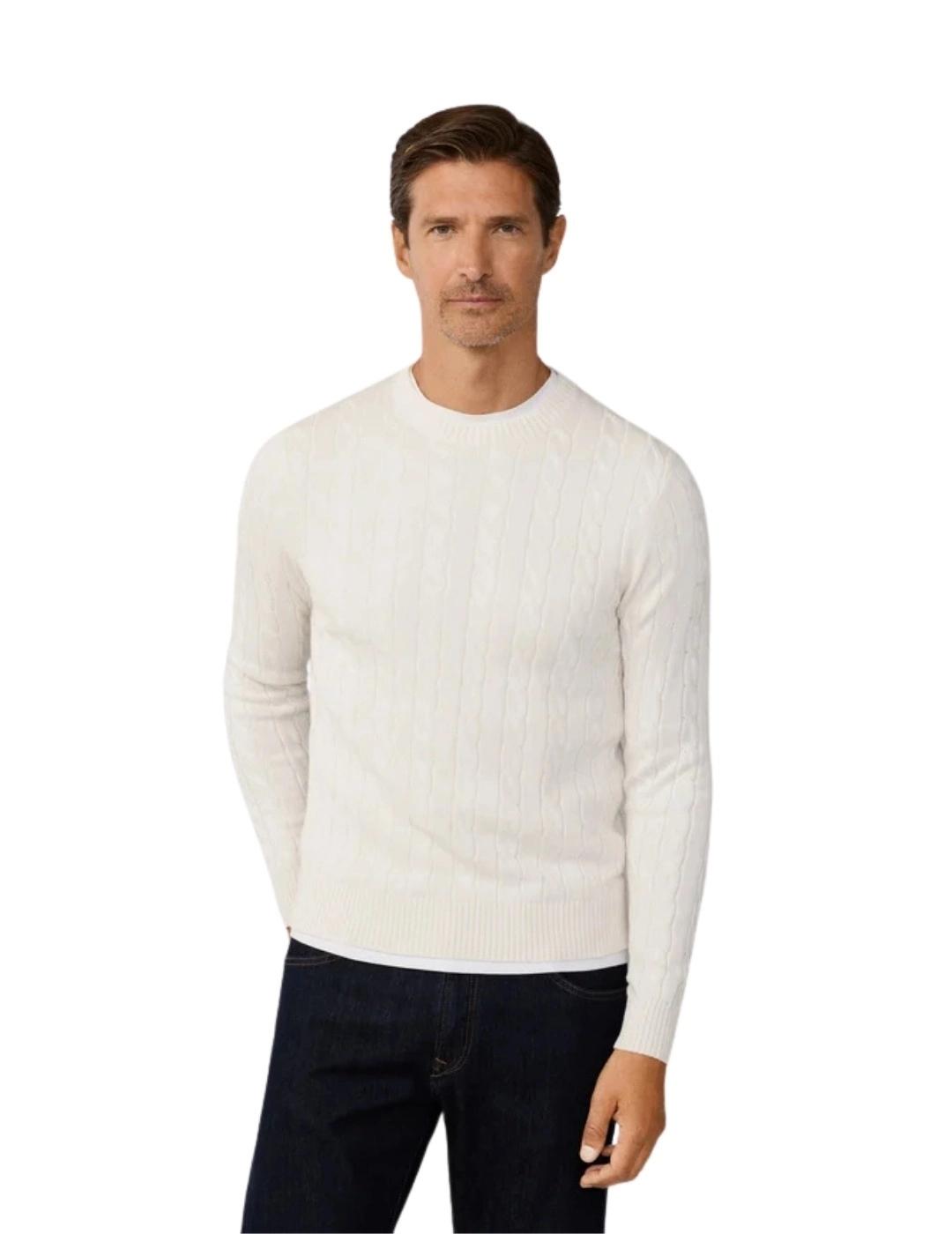 Hackett Jersey trenzado de algodón Beige