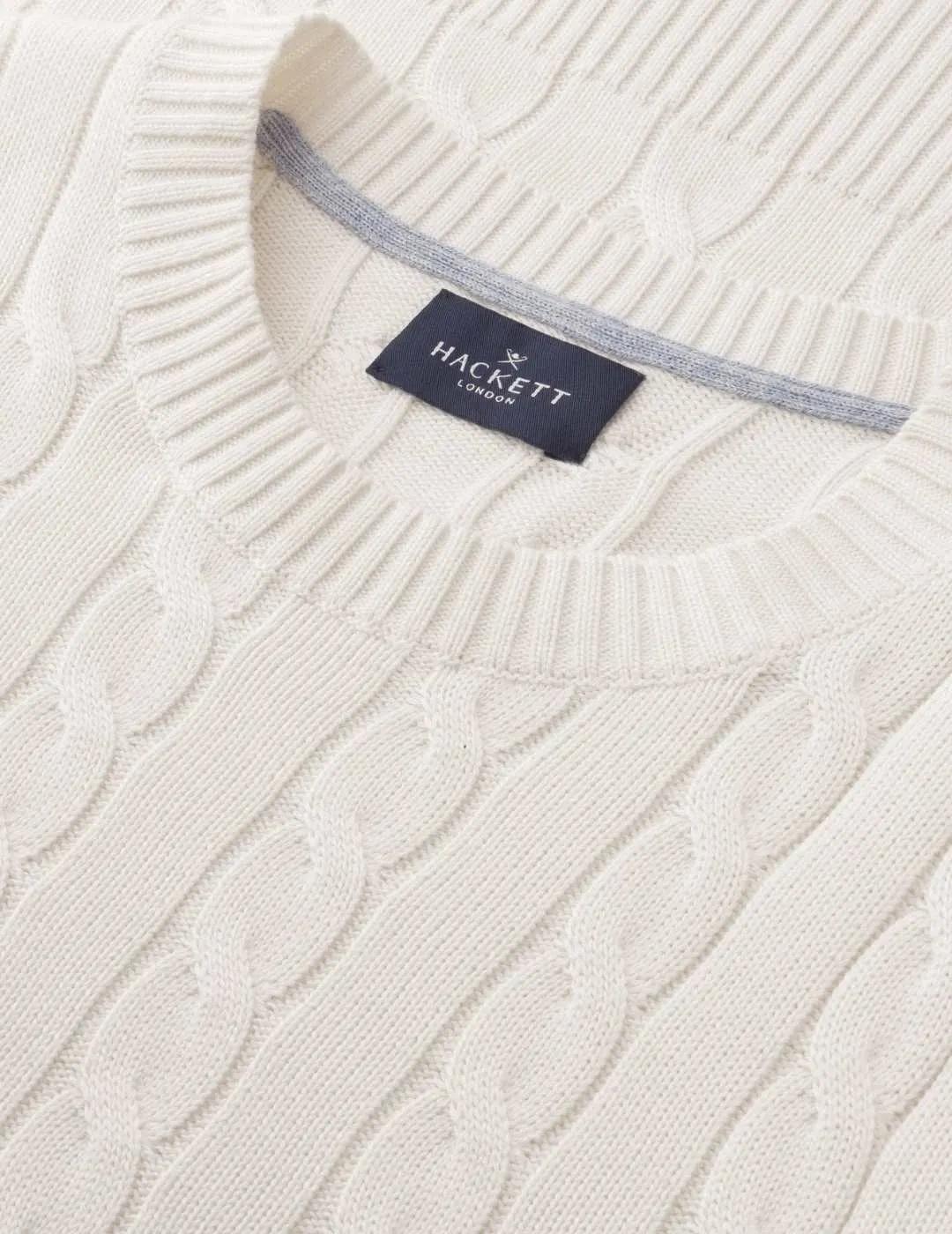 Hackett Jersey trenzado de algodón Blanco