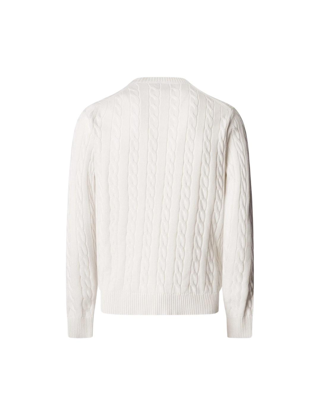 Hackett Jersey trenzado de algodón Blanco