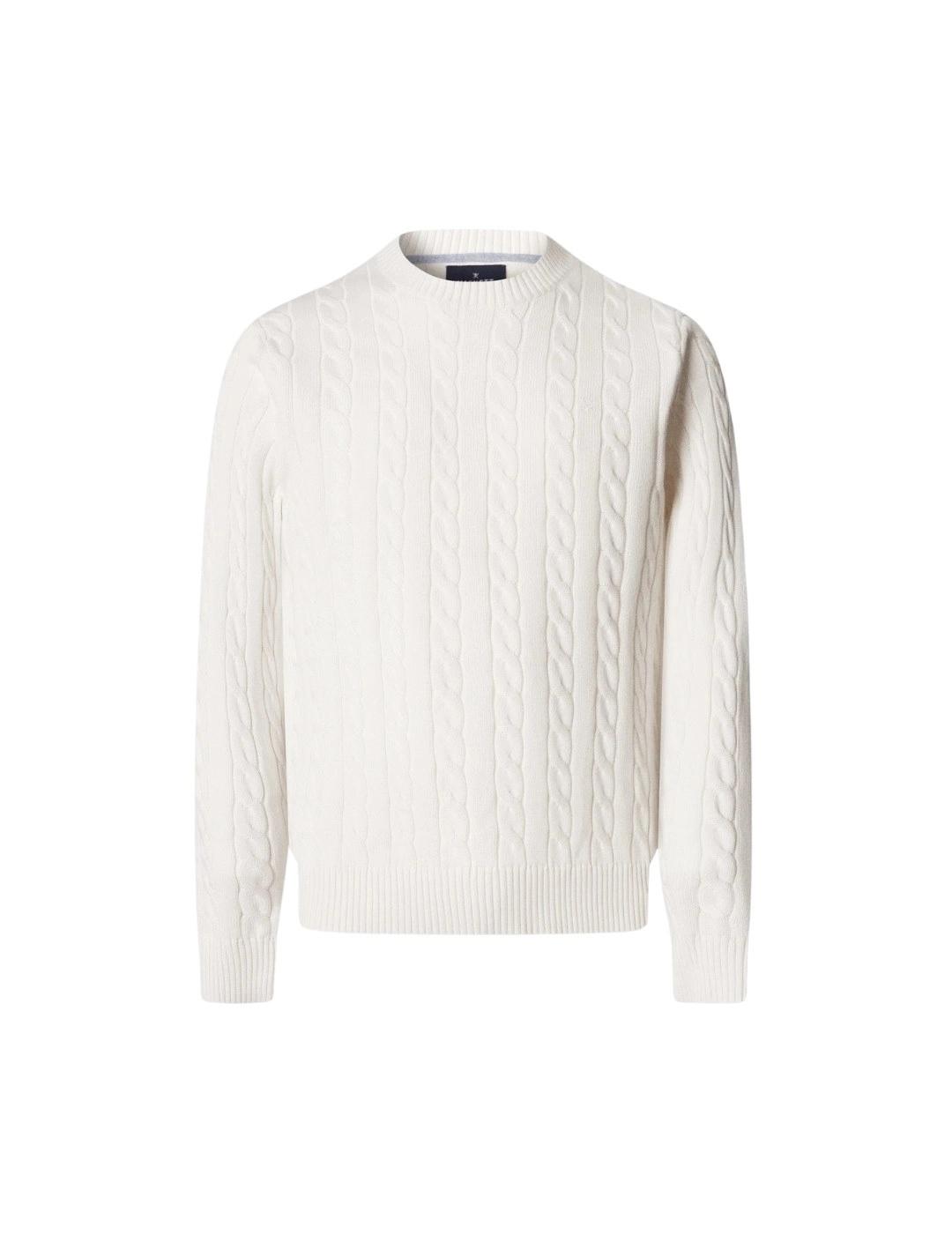 Hackett Jersey trenzado de algodón Blanco