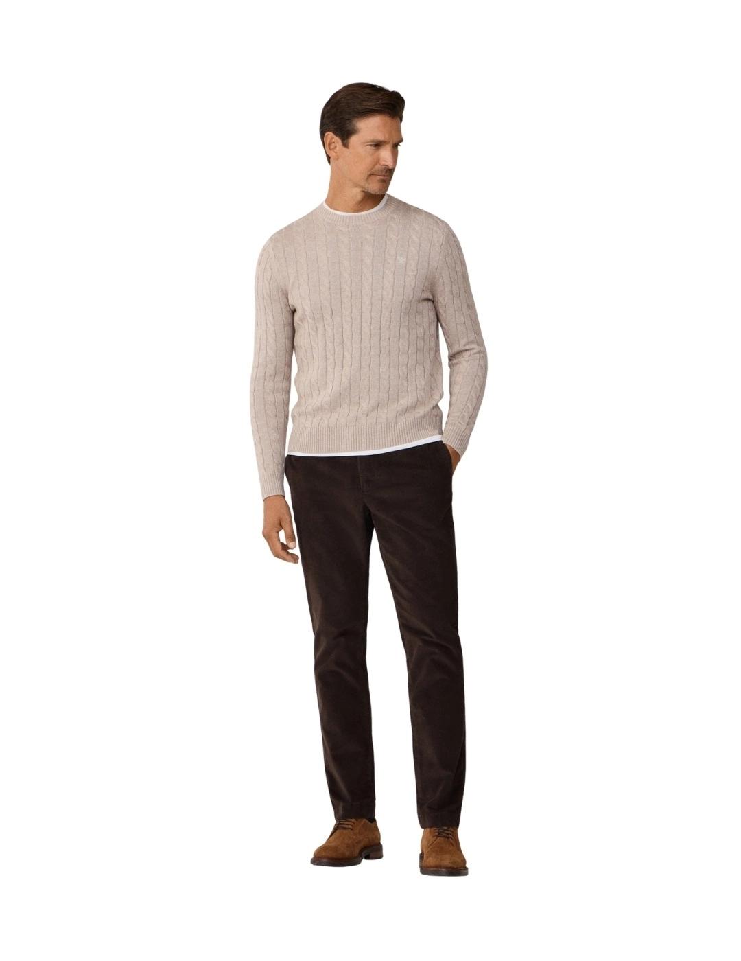 Hackett Jersey trenzado de algodón Beige