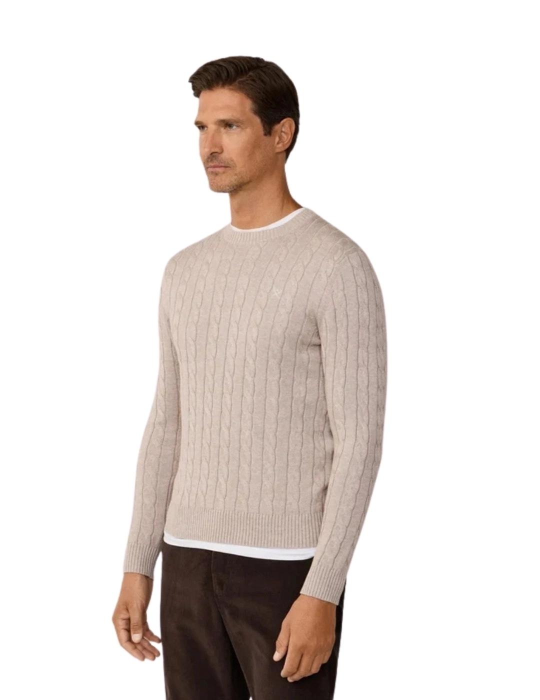 Hackett Jersey trenzado de algodón Beige