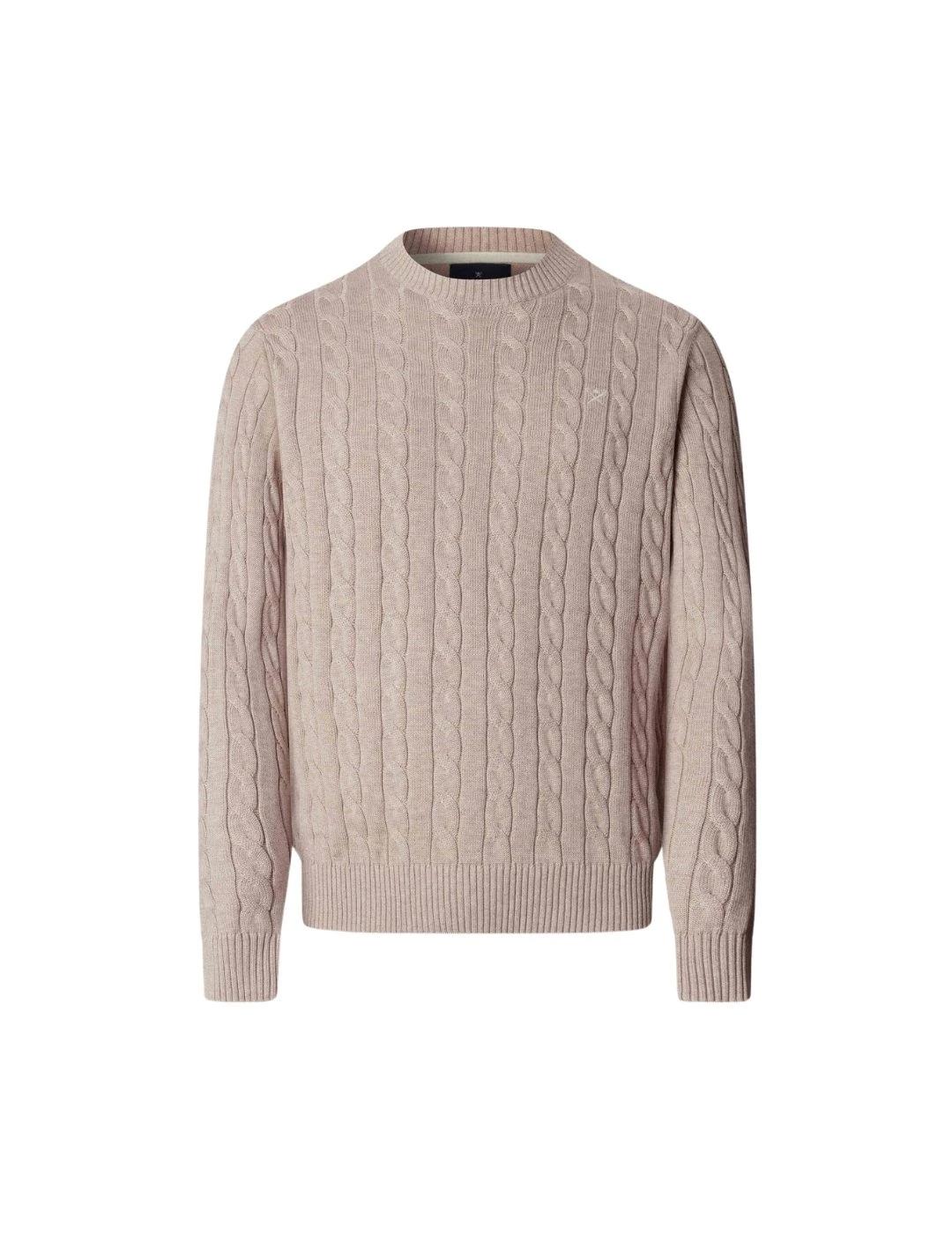 Hackett Jersey trenzado de algodón Beige