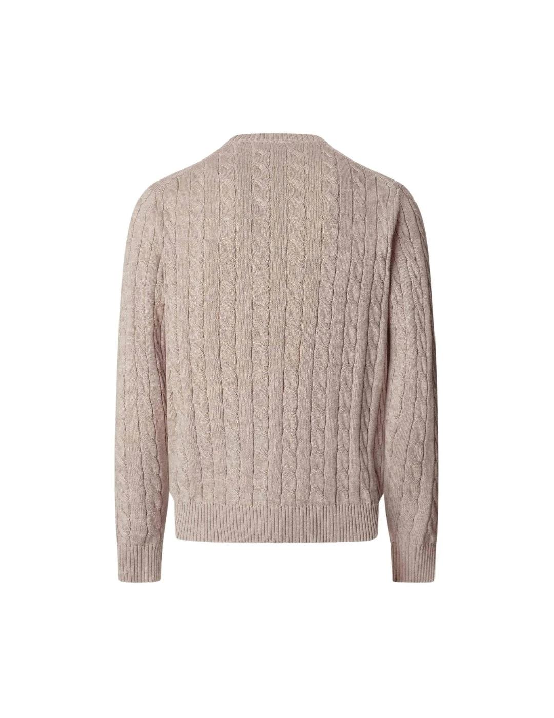 Hackett Jersey trenzado de algodón Beige