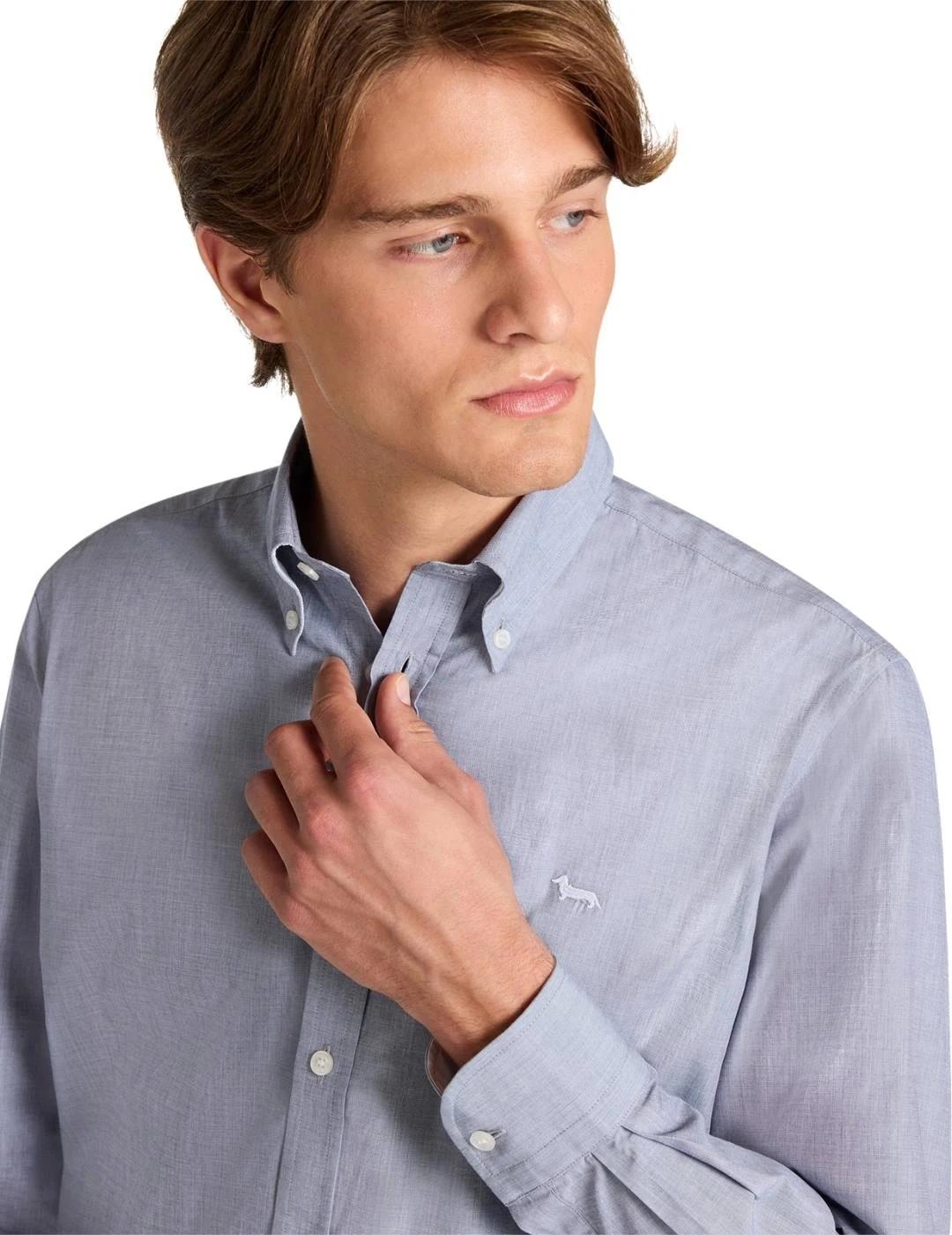 Harmont & Blaine Camisa perro salchicha Azul liso