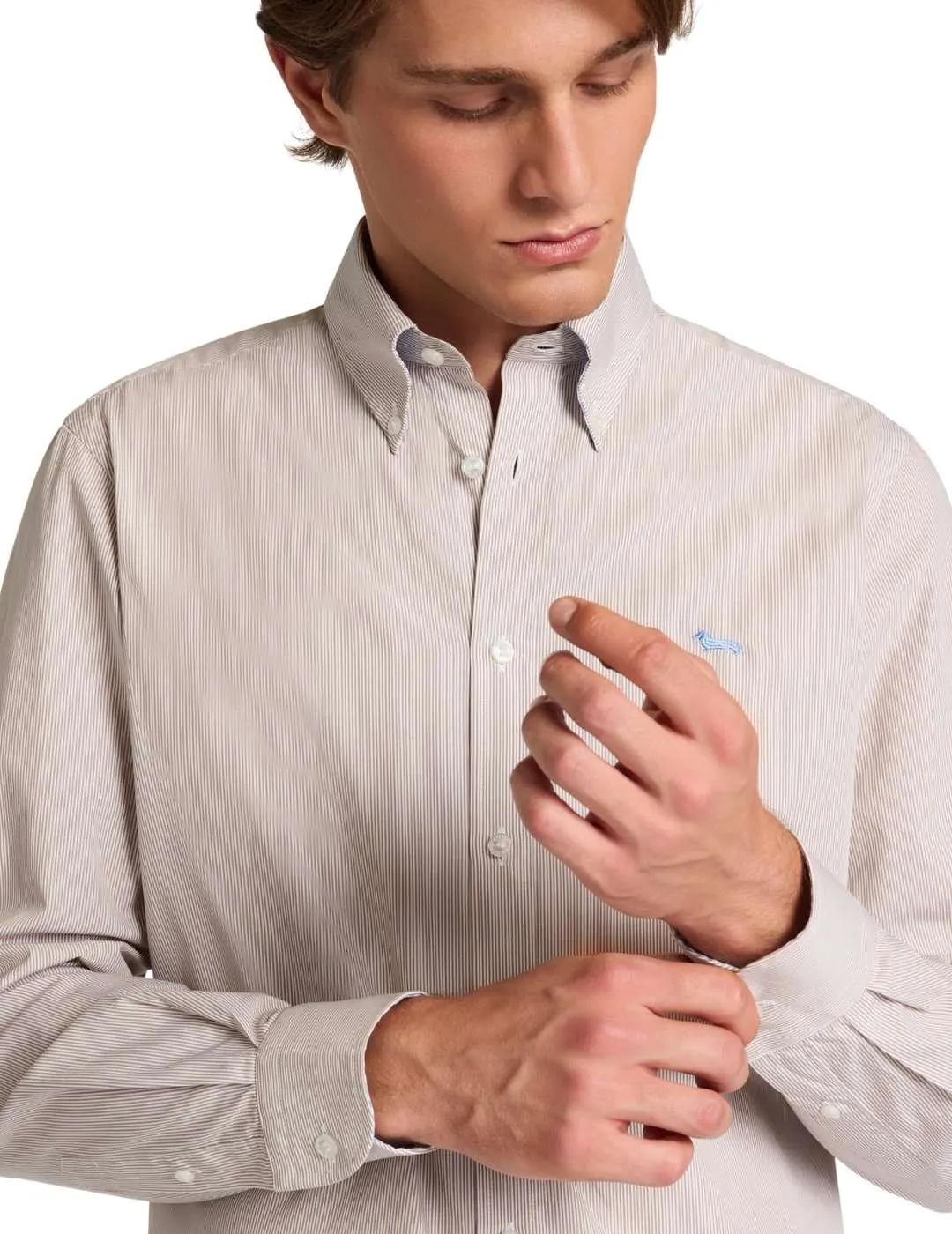 Harmont & Blaine Camisa perro salchicha Beige raya