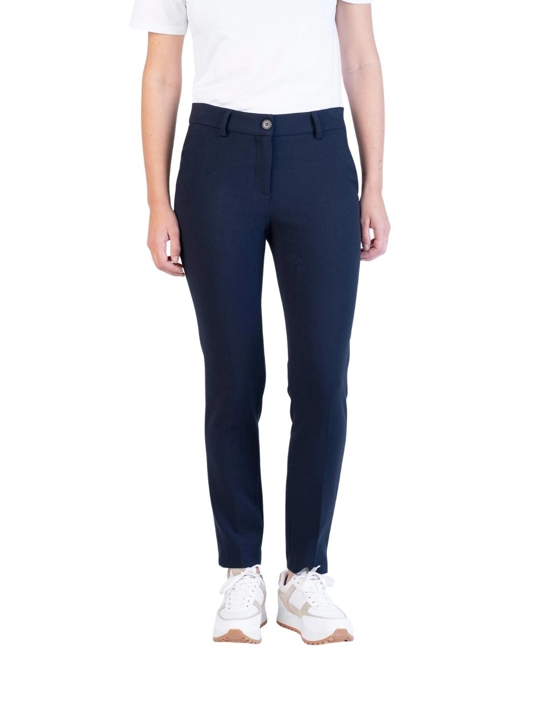 Hongo Pantalón Azul marino elástico corte chino