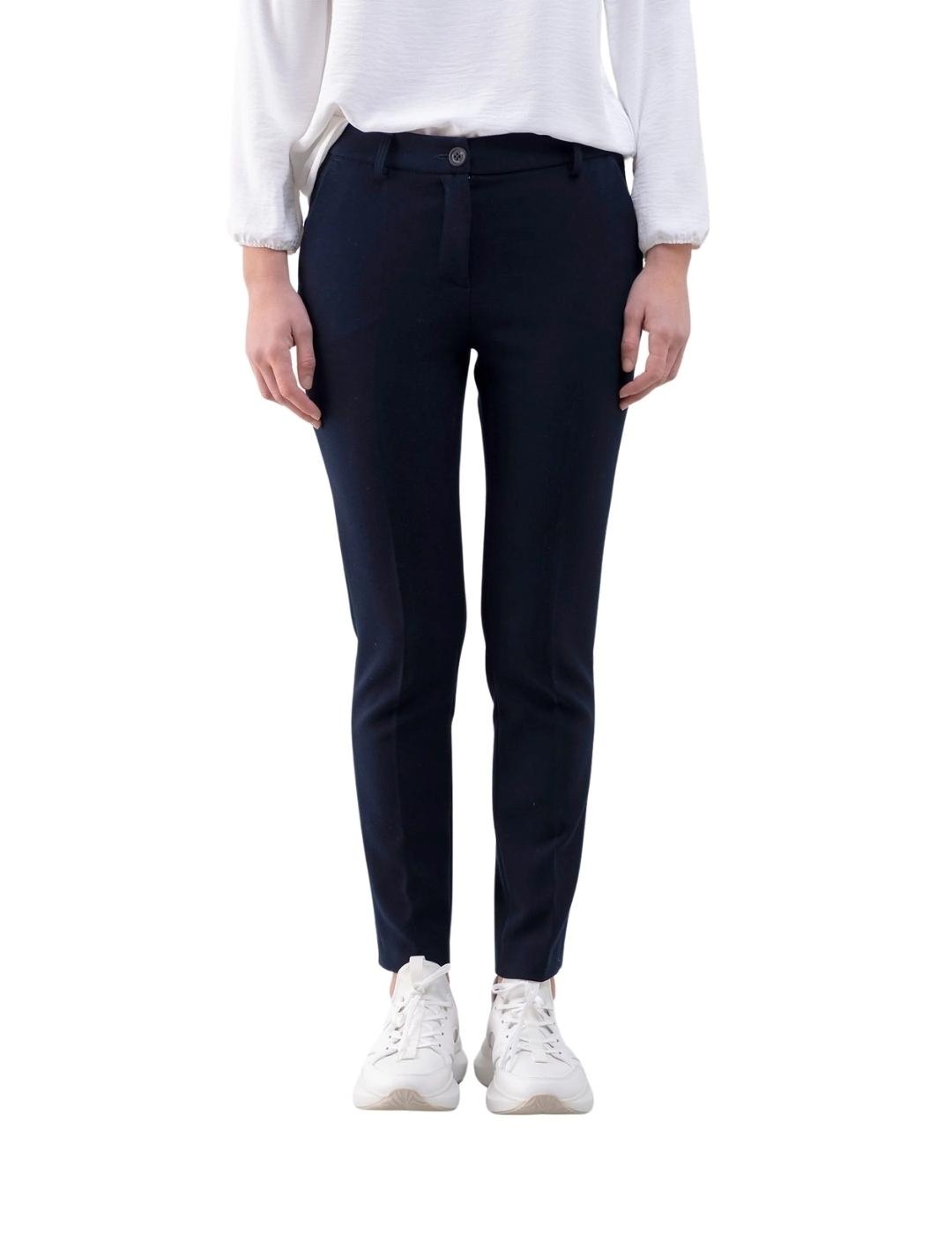 Hongo Pantalón Azul marino elástico corte chino