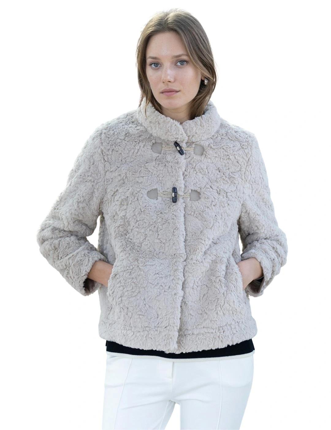 Hongo Chaqueta de pelo Arena