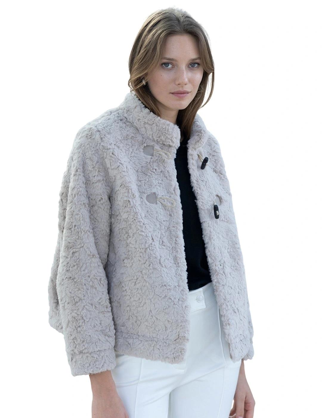 Hongo Chaqueta de pelo Arena