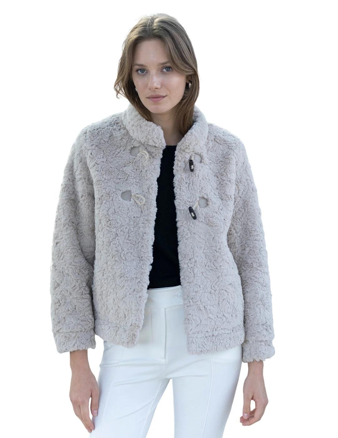 Hongo Chaqueta de pelo Arena