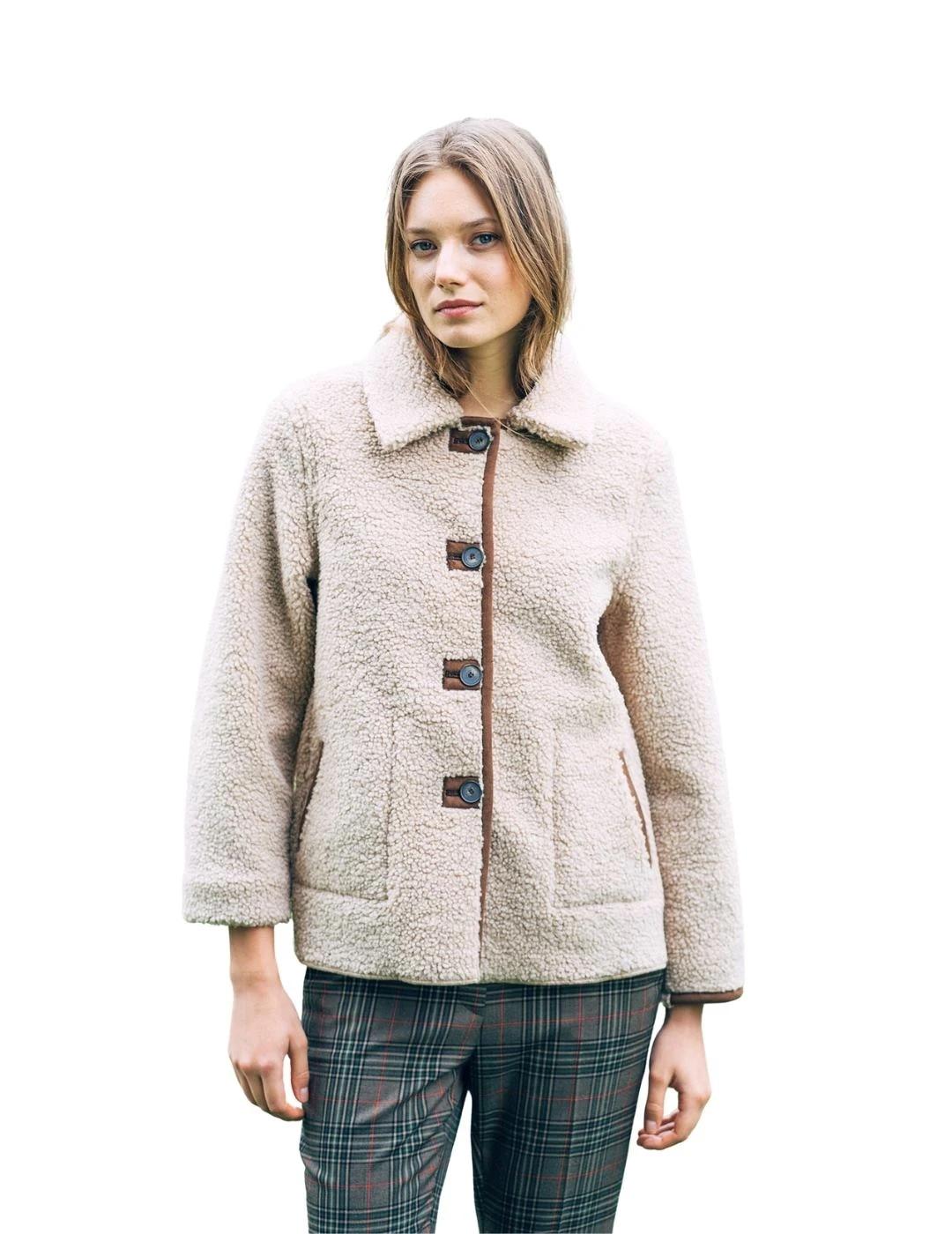 Hongo Chaqueta reversible Marrón borreguito y ante