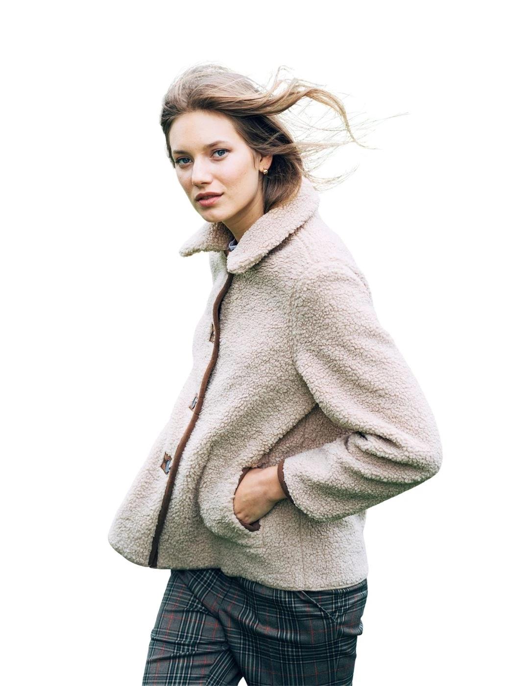 Hongo Chaqueta reversible Marrón borreguito y ante