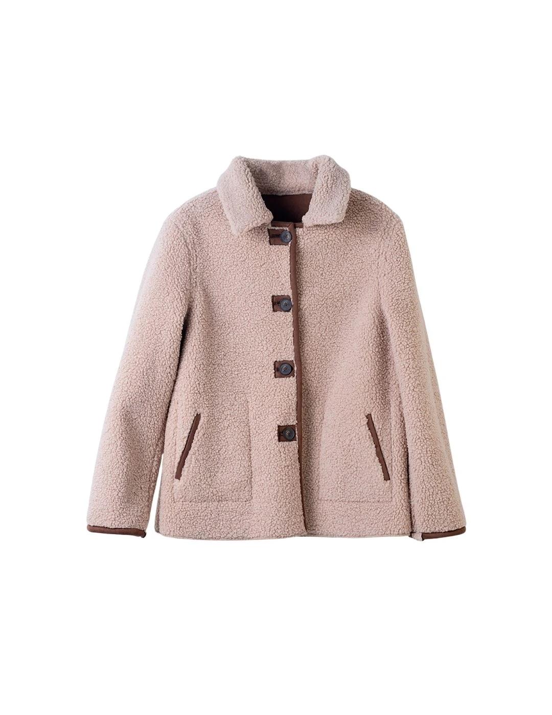 Hongo Chaqueta reversible Marrón borreguito y ante