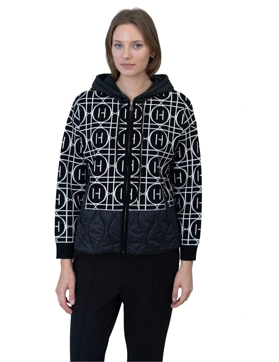 Hongo Chaqueta Negra estampada