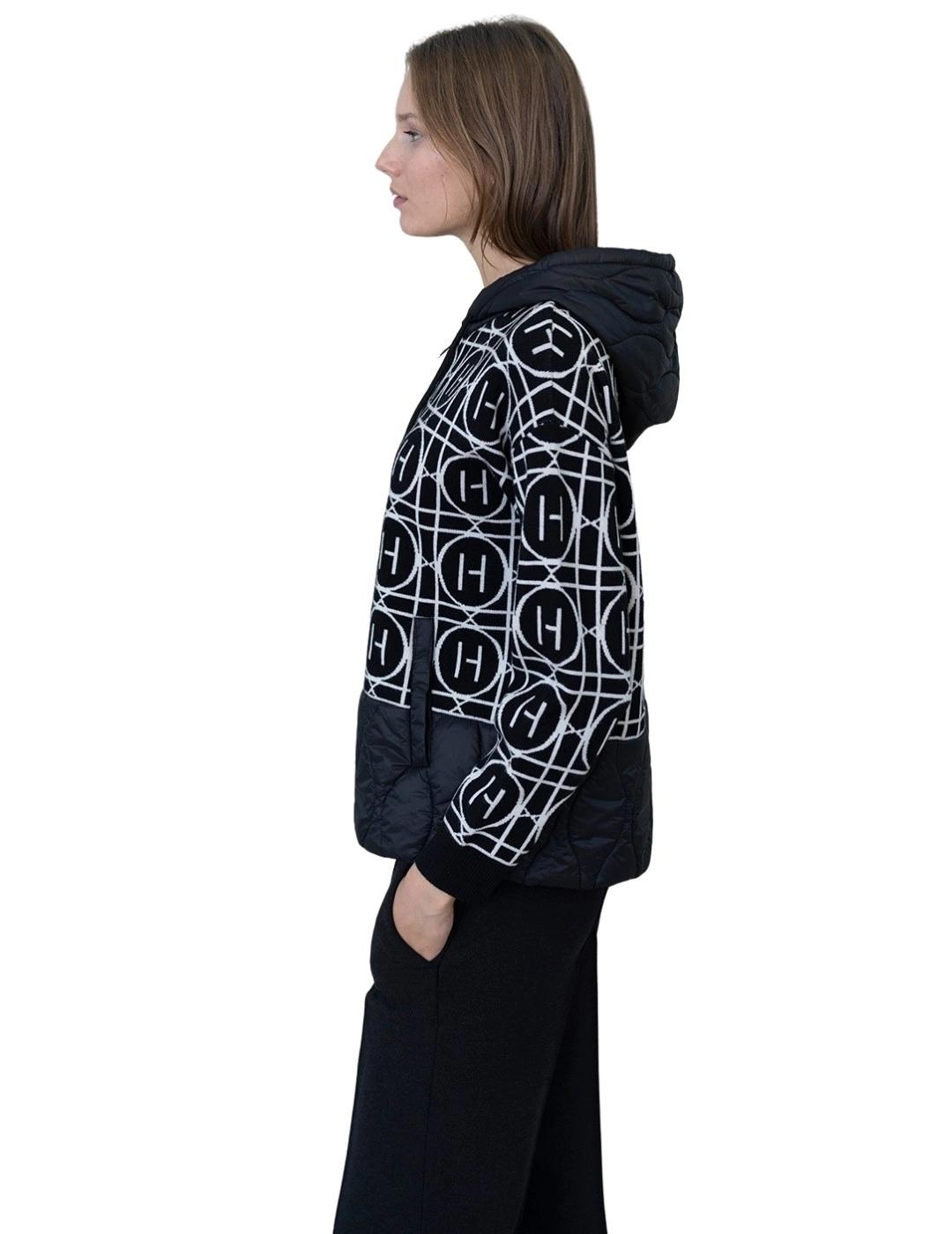 Hongo Chaqueta Negra estampada