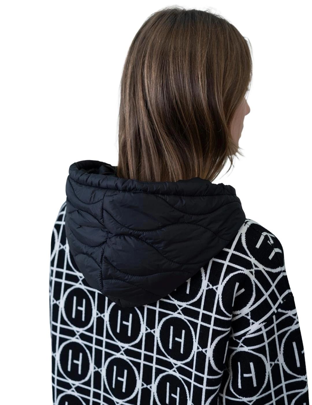 Hongo Chaqueta Negra estampada