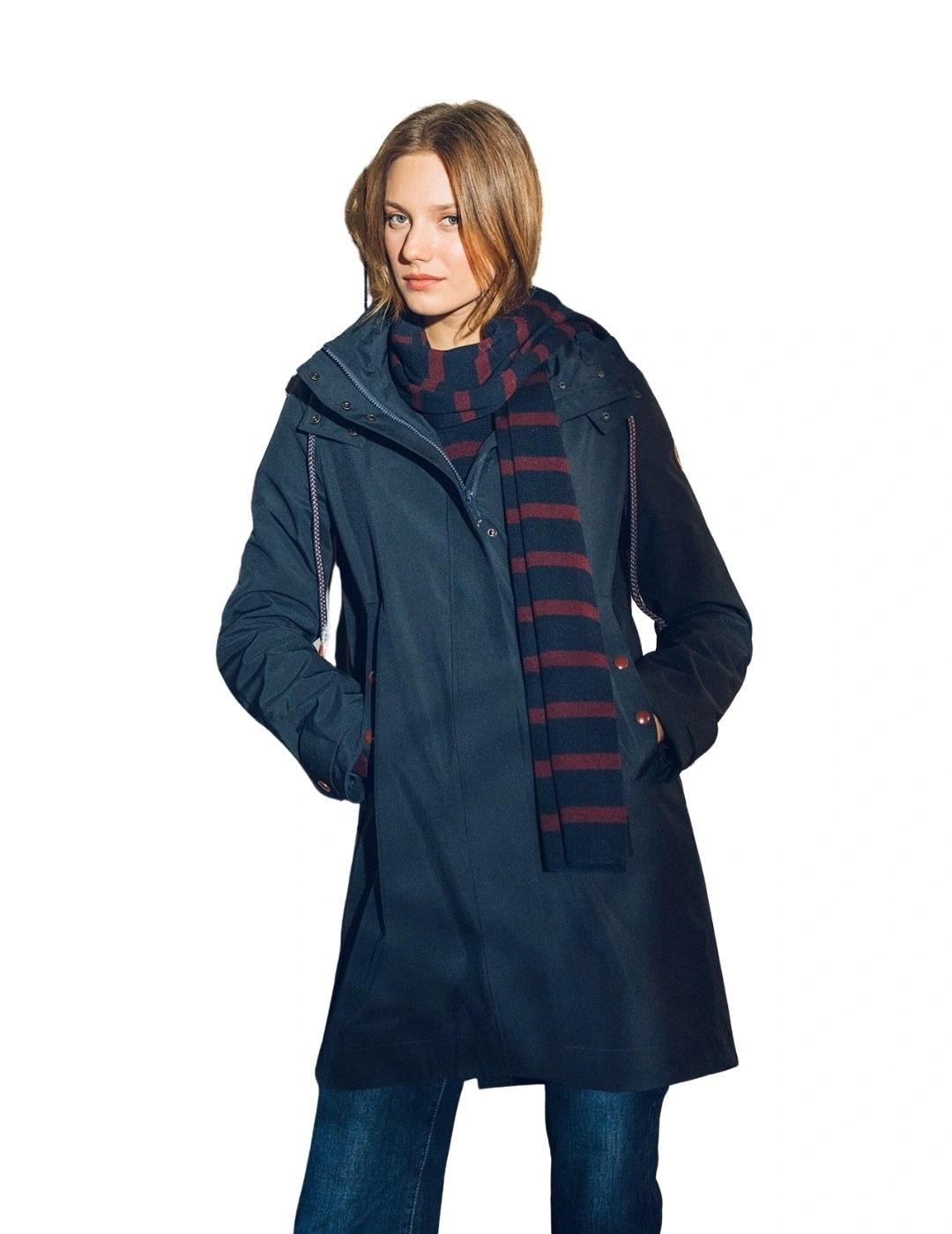 Hongo Parka Azul marino con capucha