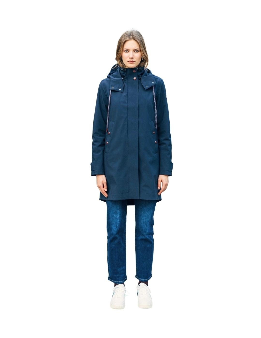 Hongo Parka Azul marino con capucha