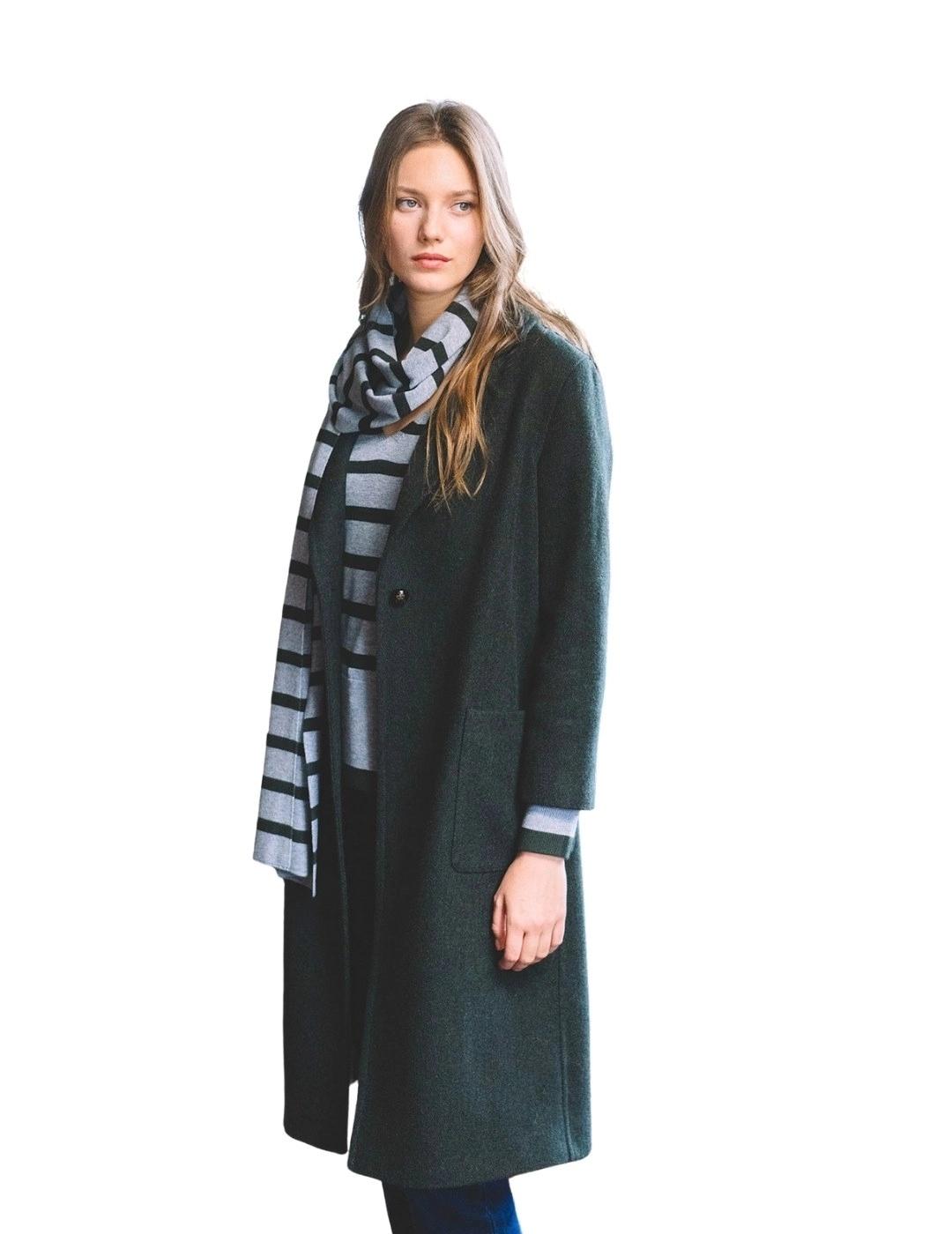 Hongo Abrigo Verde oscuro de lana con bolsillos