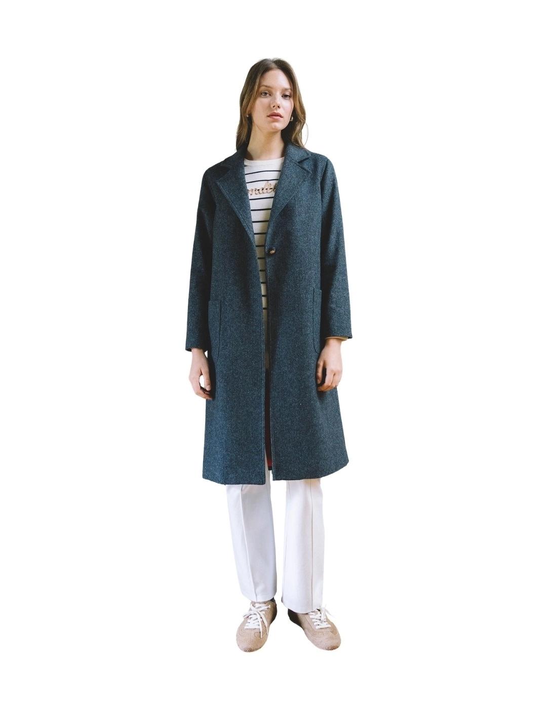 Hongo Abrigo de lana Gris