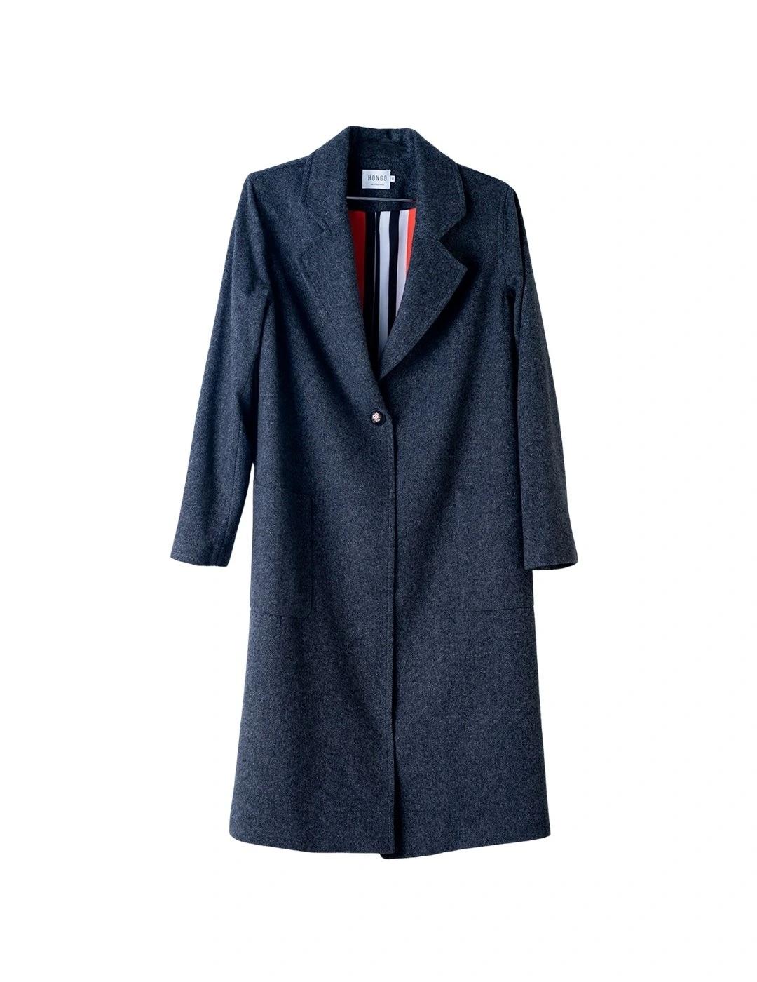 Hongo Abrigo de lana Gris