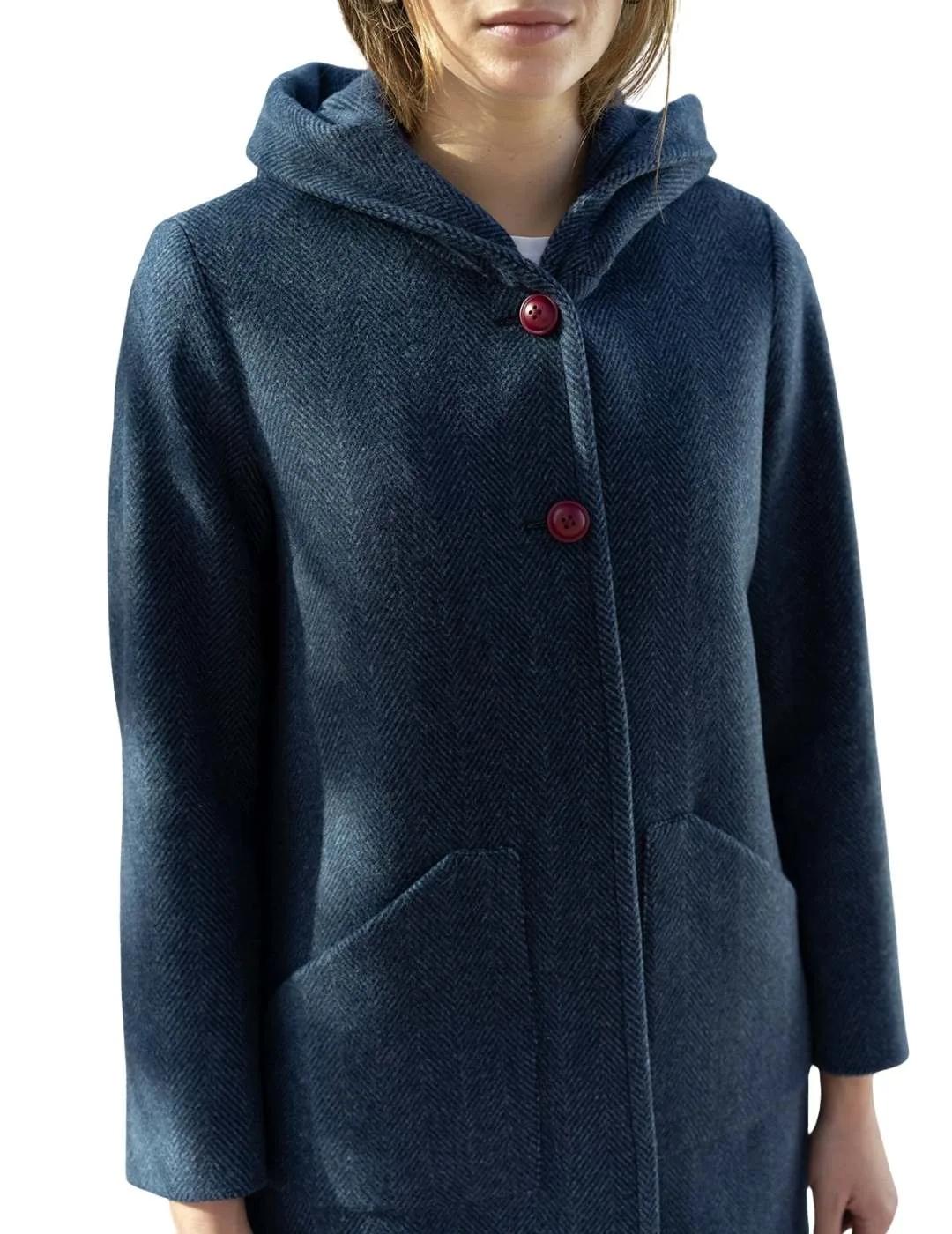 Hongo Abrigo Espiga Azul Marino