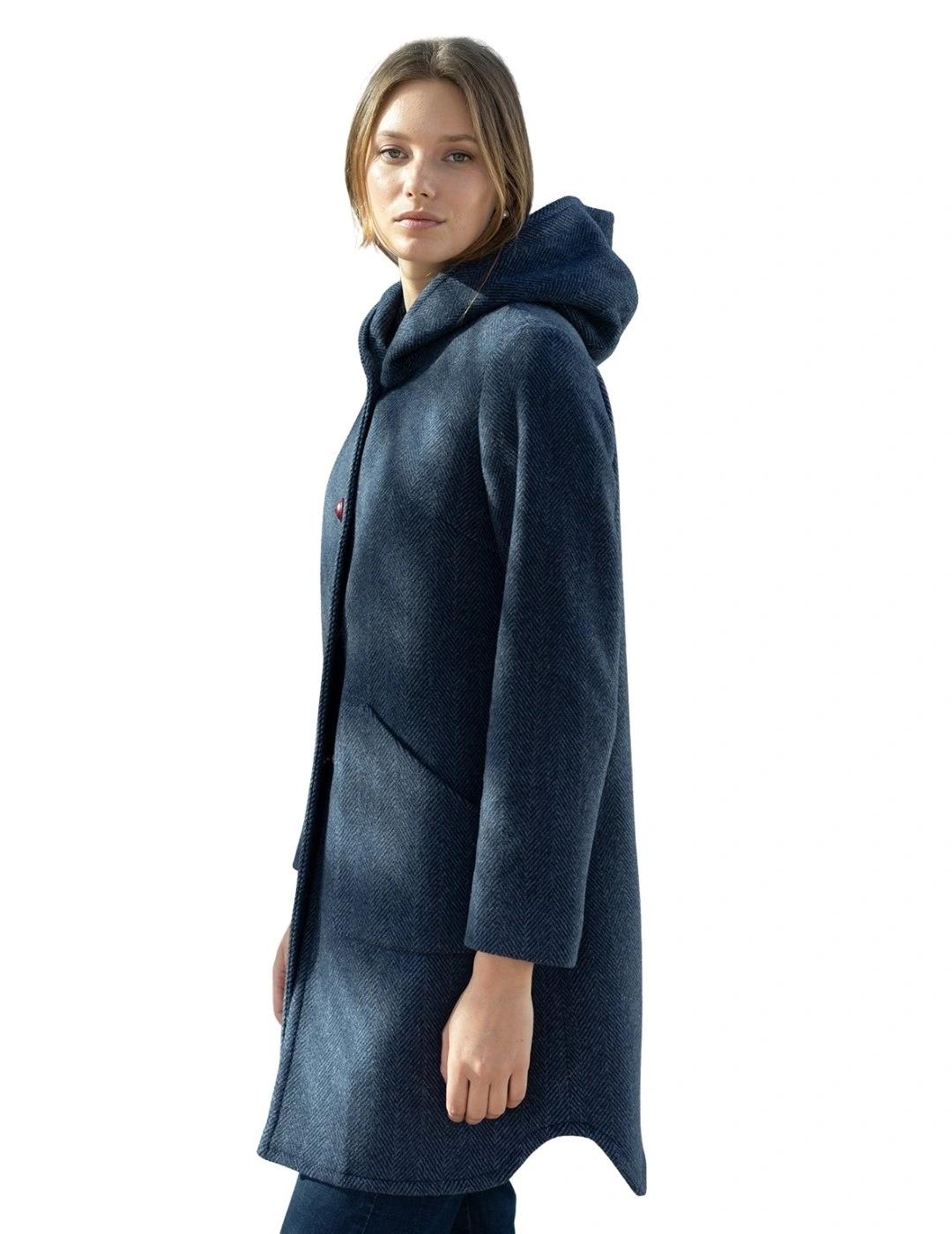 Hongo Abrigo Espiga Azul Marino