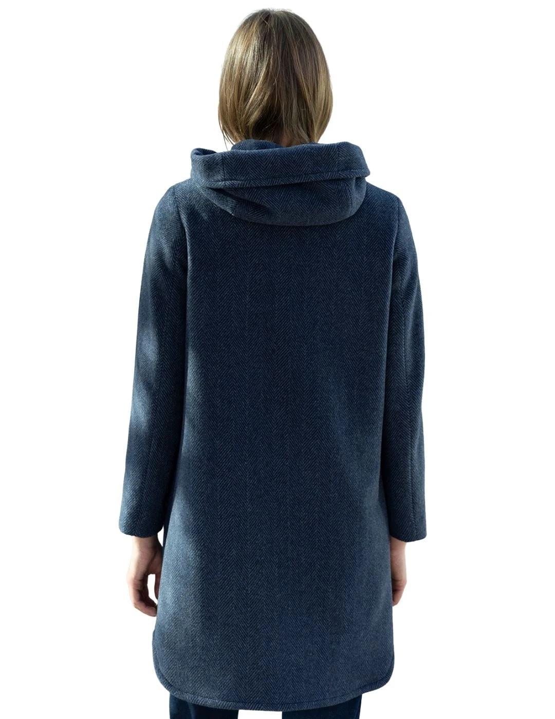 Hongo Abrigo Espiga Azul Marino