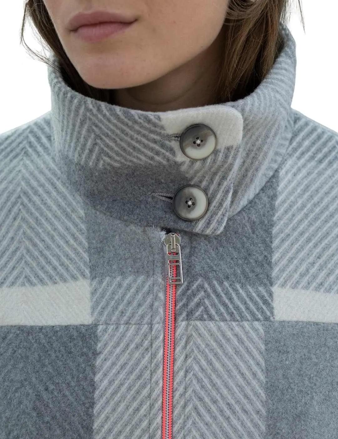 Hongo Abrigo Cuadros Gris