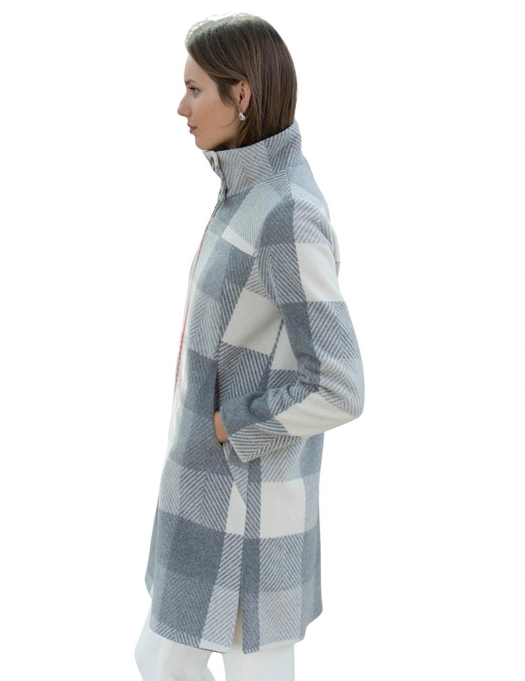 Hongo Abrigo Cuadros Gris
