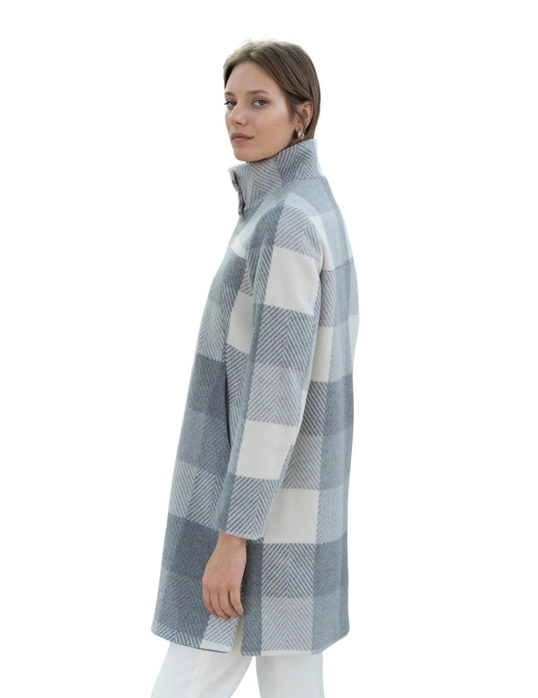 Hongo Abrigo Cuadros Gris