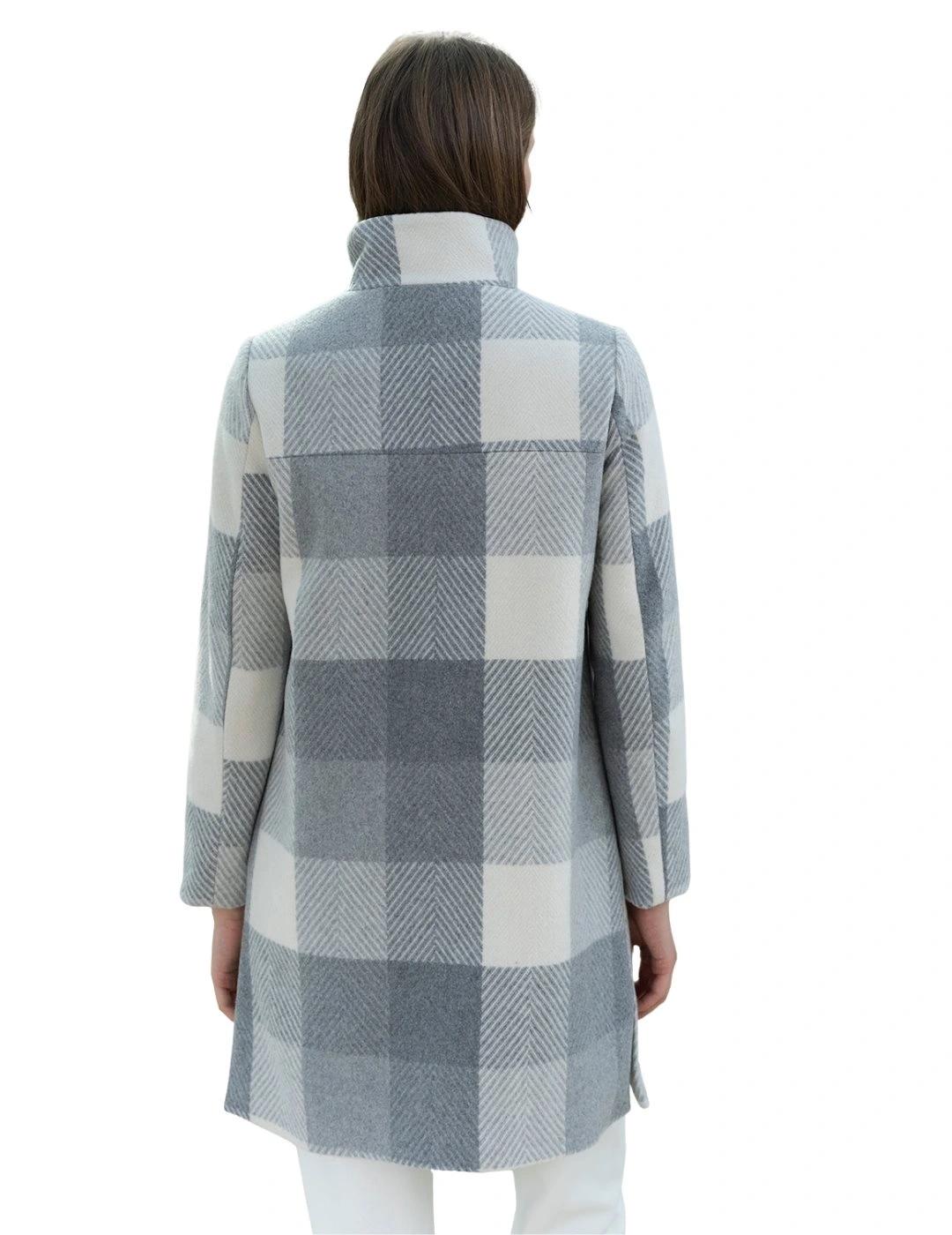 Hongo Abrigo Cuadros Gris