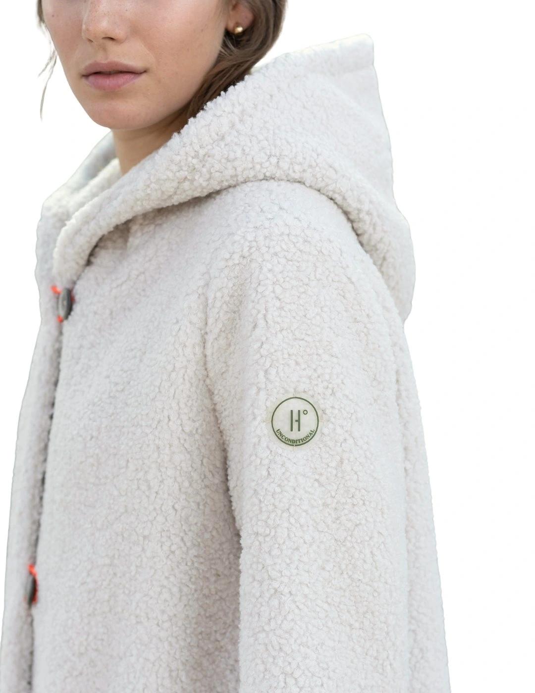 Hongo Abrigo borreguito Crudo con capucha