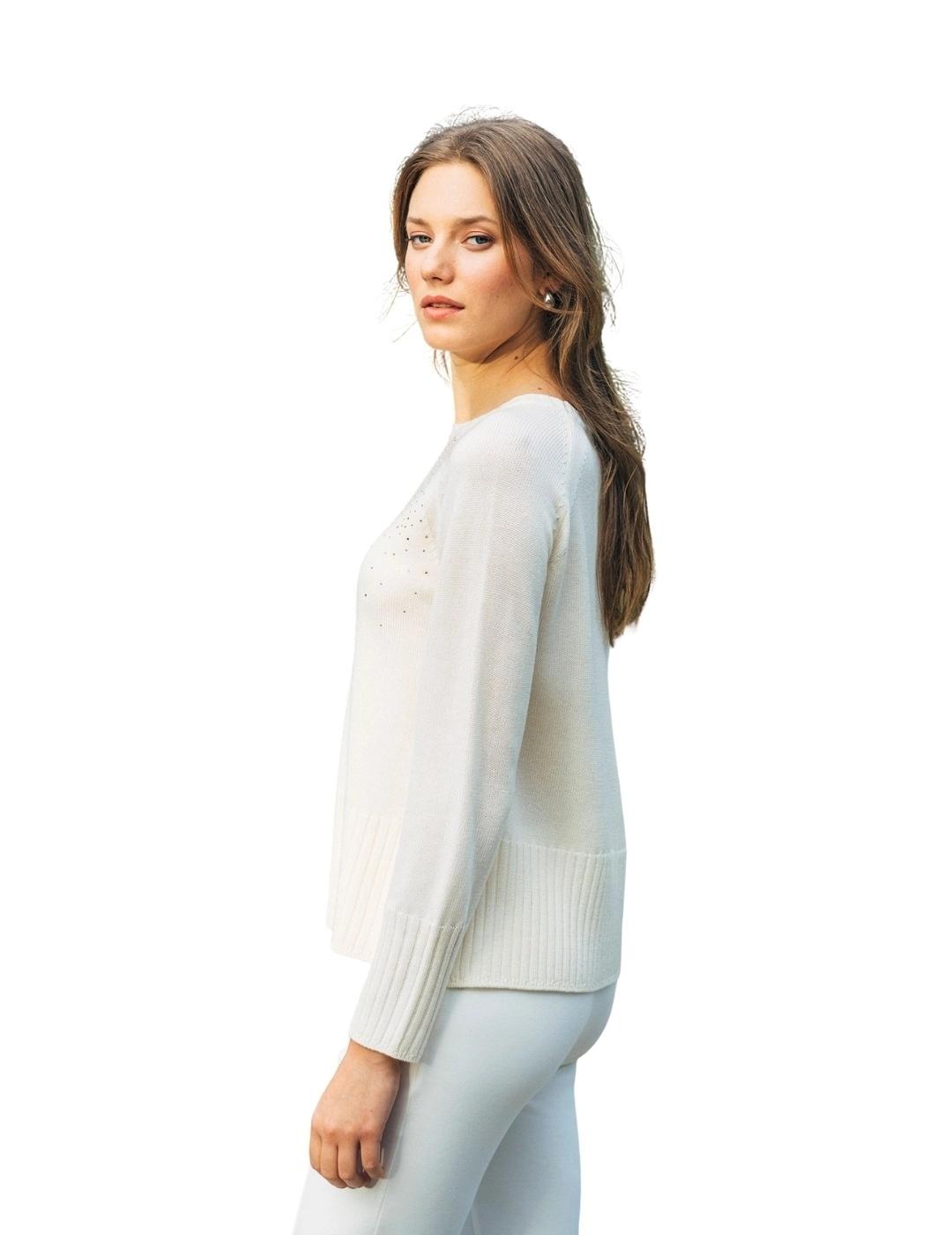 Hongo Jersey Crudo con detalles de strass en pecho