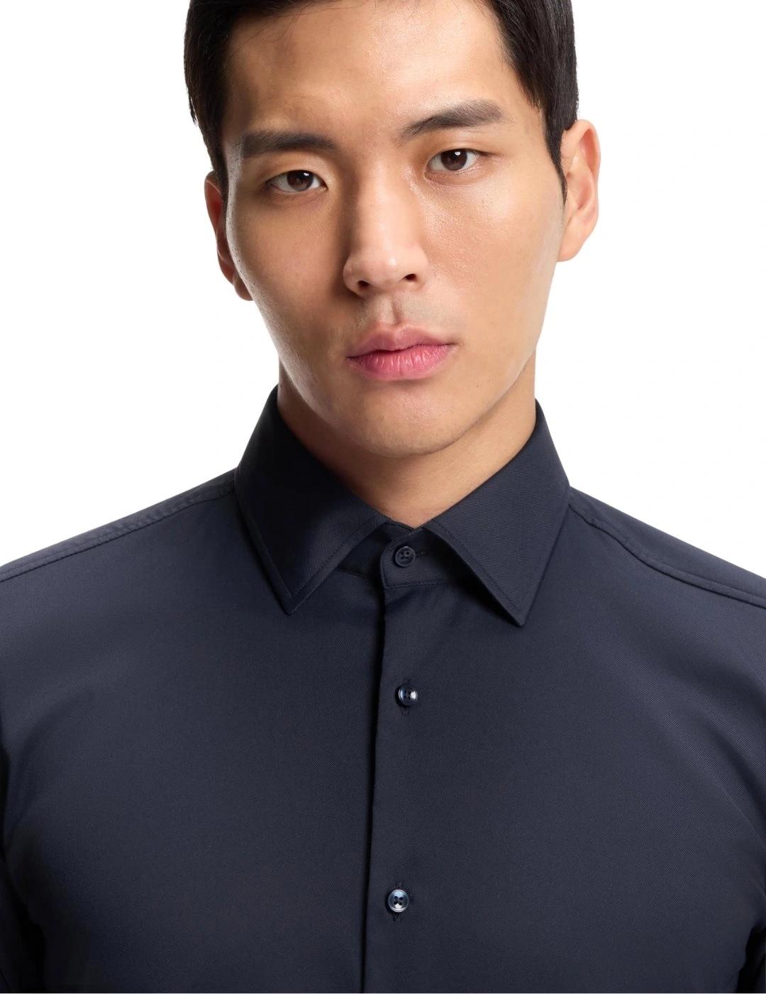 Hugo Boss Camisa Hank Kent Azul oscuro