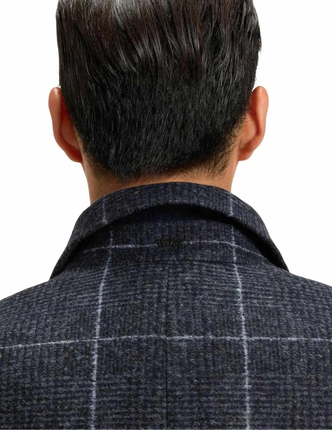 Hugo Boss Abrigo Hyde de cuadros Azul oscuro