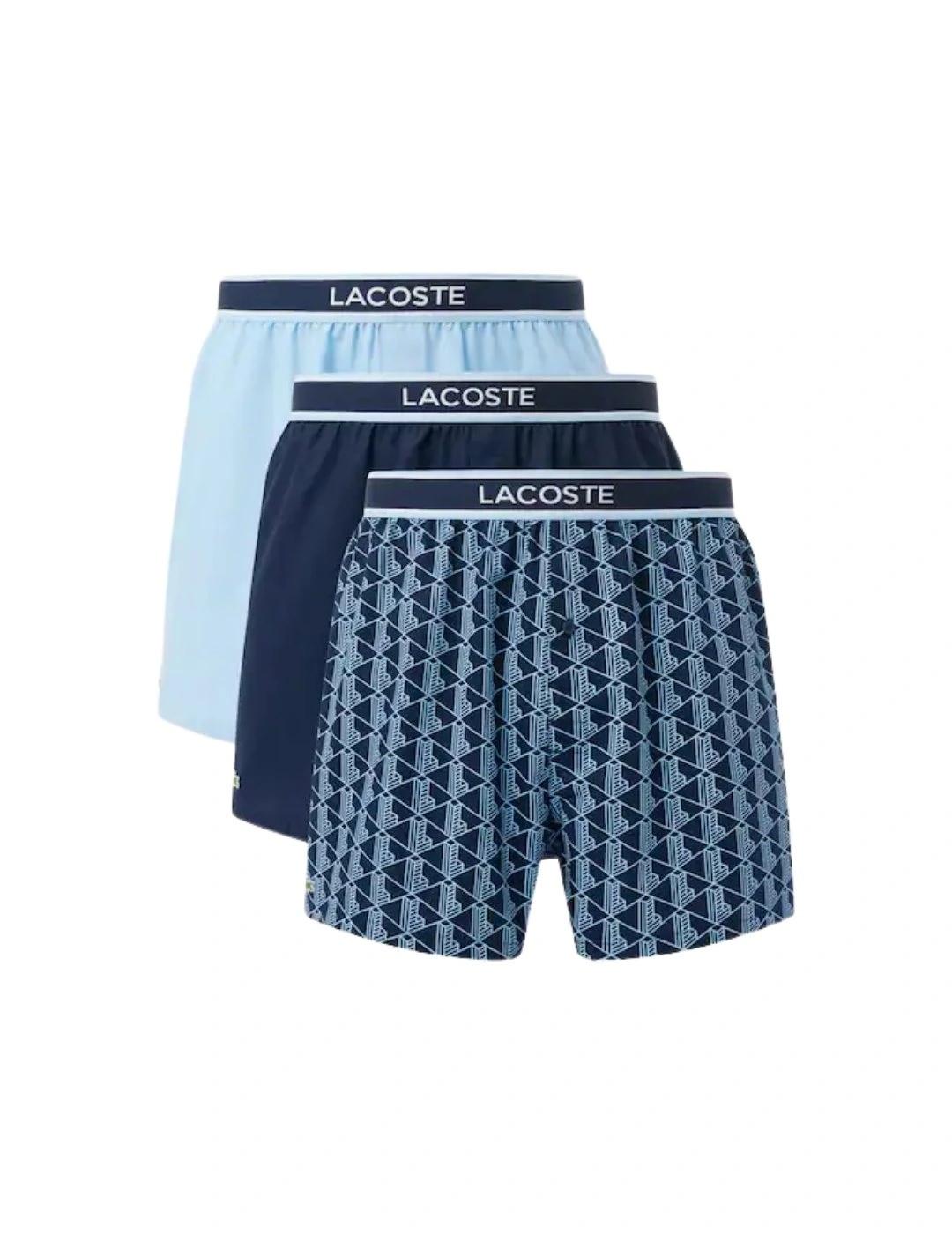 Lacoste Pack de 3 bóxeres de popelín de algodón