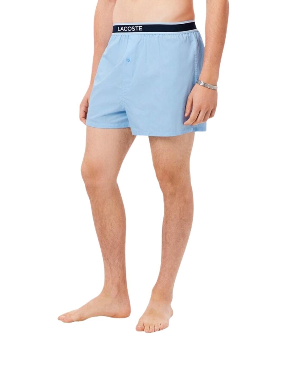Lacoste Pack de 3 bóxeres de popelín de algodón