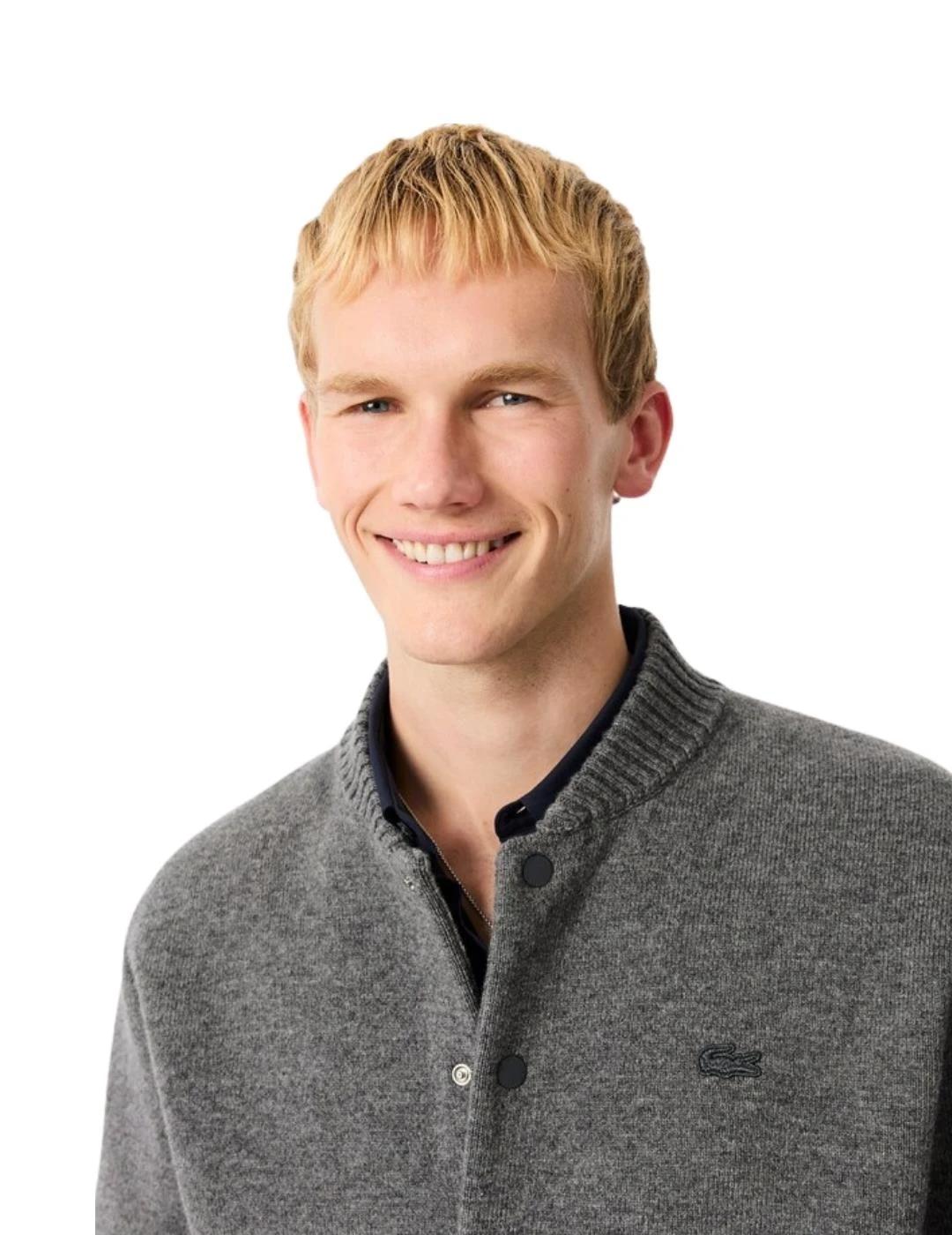 Lacoste Chaqueta bomber de punto jersey de lana